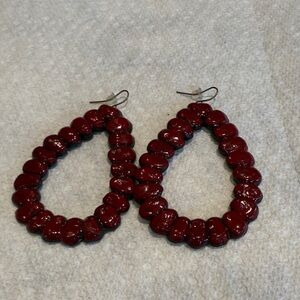 Large Sookie Red Beaded Earrings